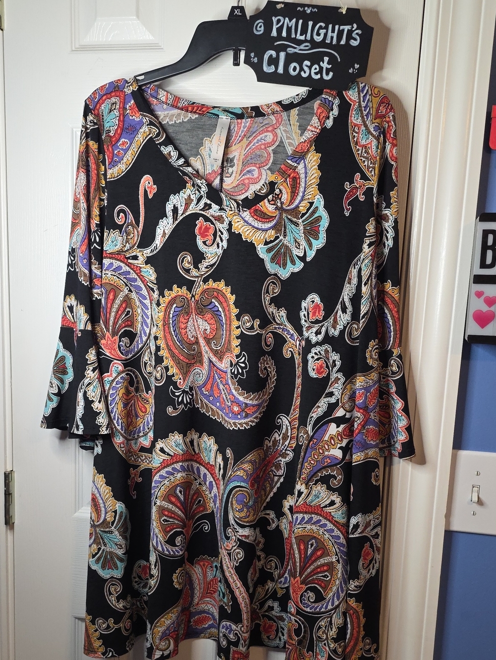 Discount Divas Boutique Tunic Paisley Large Long Sleeve